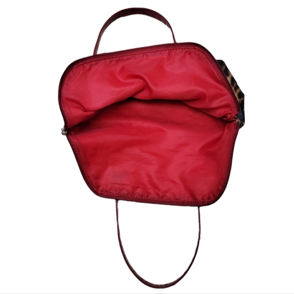 Elizabeth Arden Leopard Red Accent Cosmetic Bag Purse Handbag Travel - Picture 2 of 3